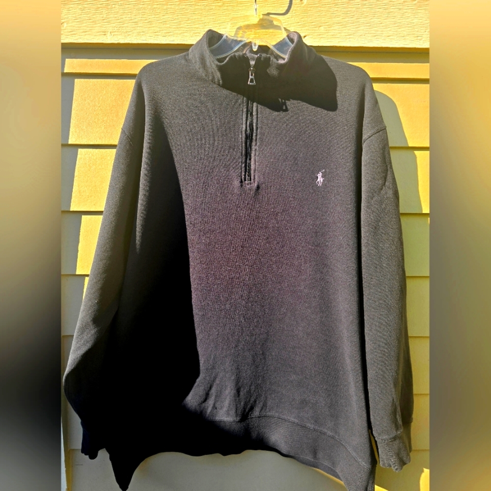 Polo Ralph Lauren Black Zip-Up Luxury Jersey XLT